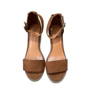 Wedge Espadril Cognac sandals, Banana Republic, size women's 9